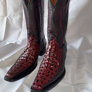 Elegant Black and Red Western Boots